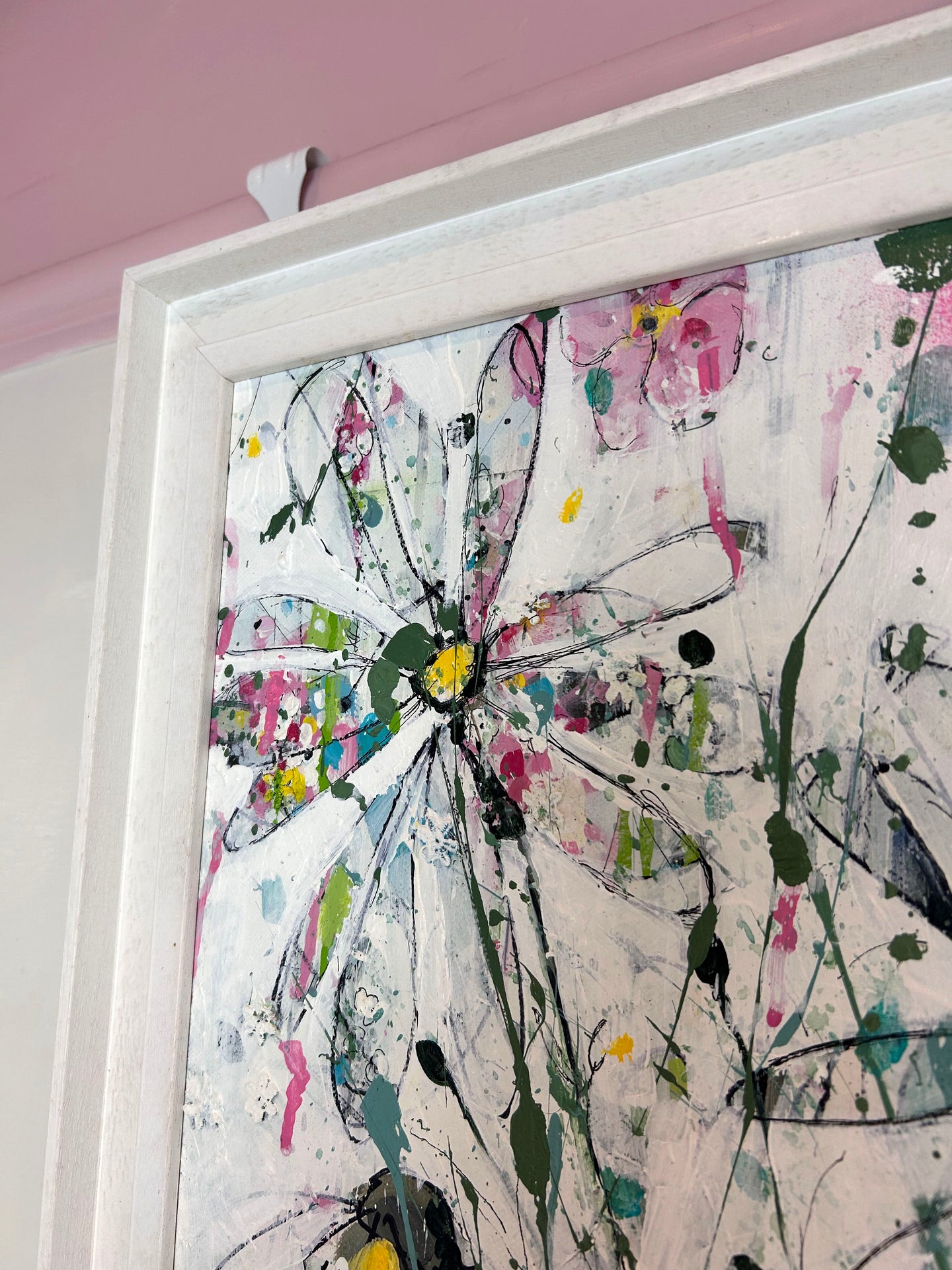 Summer flowers in blue vase